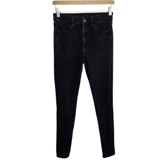 American Eagle | Super Hi-Rise Jegging Faded Black Skinny Jeans Size 4 Regular - Picture 1 of 6